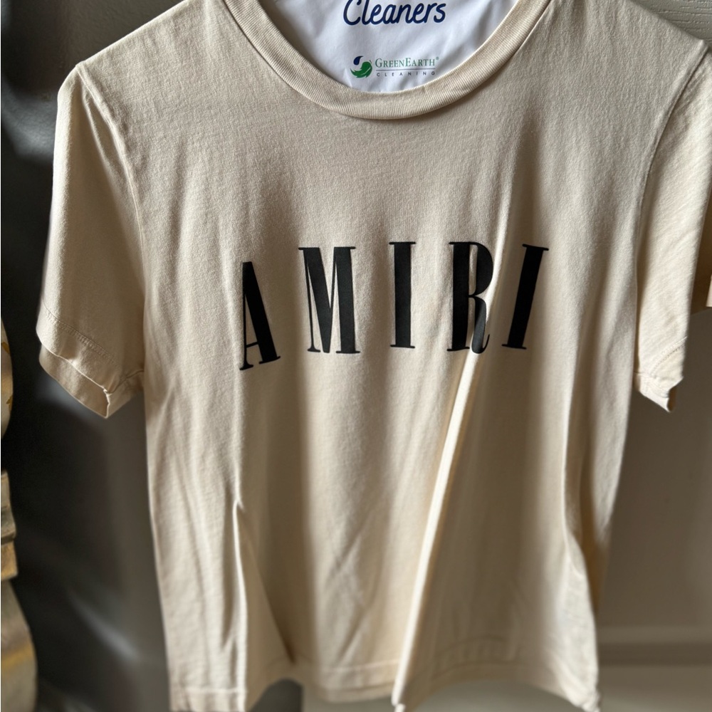AMIRI Cream Logo Tee worn once perfect condition